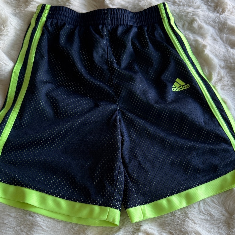 Adidas Black Shorts with Neon Green Trim
